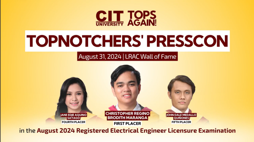 CIT Tops Again at August 2024 REELE Electrical Engineers Licensure Examination