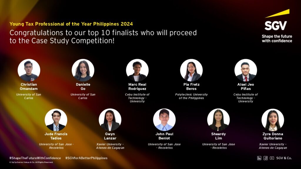 BS Accountancy Students Landed Among Top 10 Finalists in Young Tax Practitioner of the Year