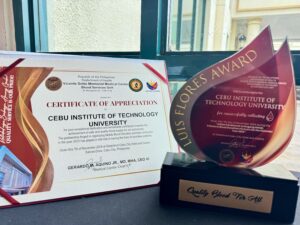 CIT University Honored with Luis Flores Award for Outstanding Blood Donation Drive